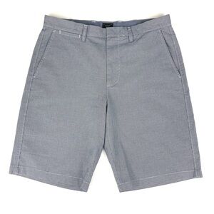 J. Crew 10.5” Club Flat Front Shorts Blue and White Check Pattern 100% Cotton
